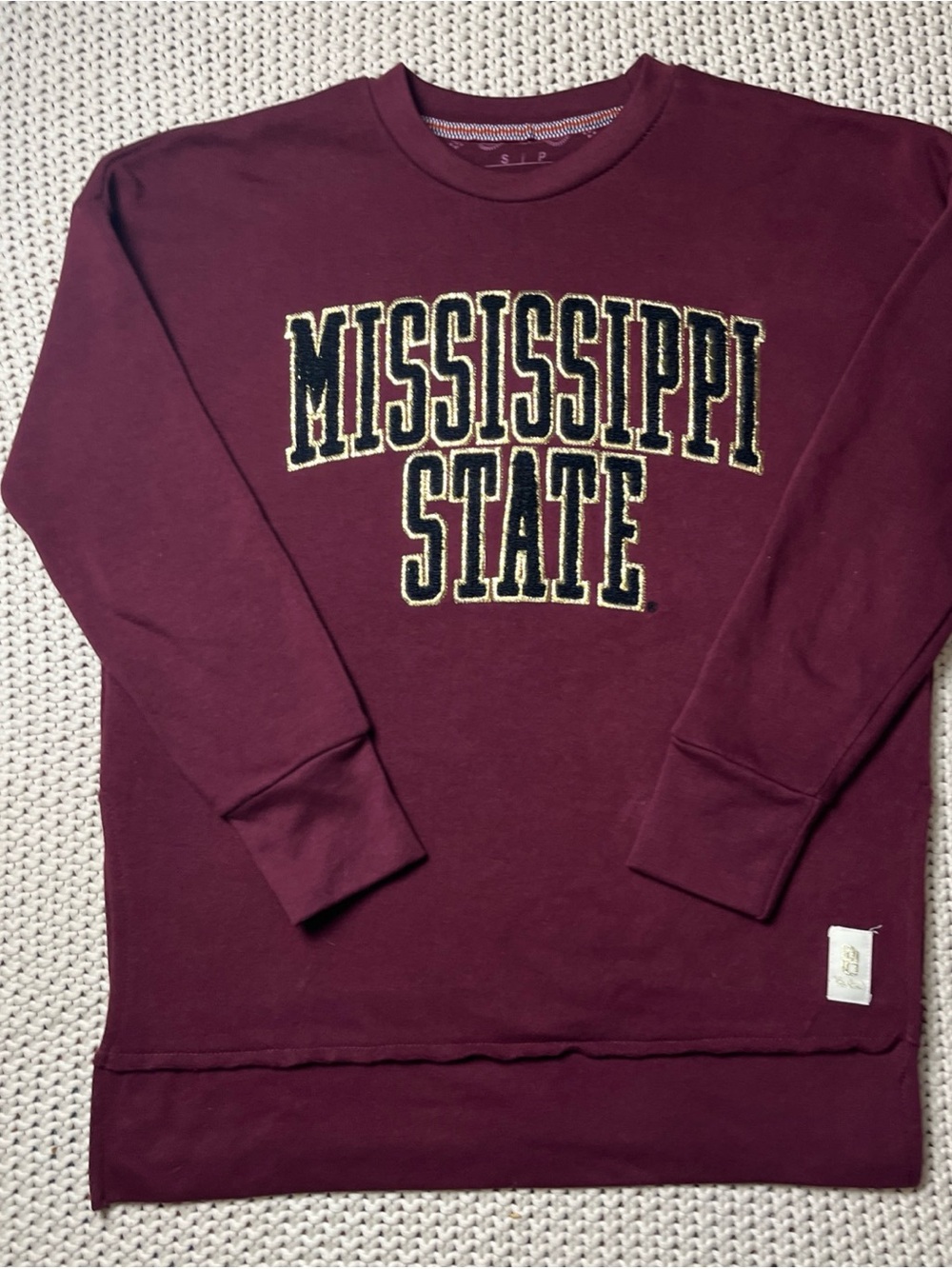 Pressbox Mississippi State Maroon Crewneck Sweater
